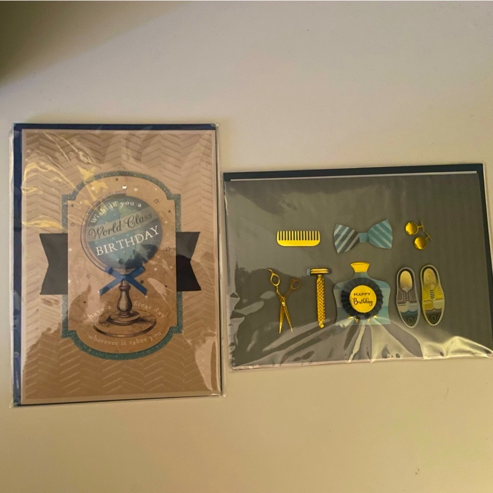 Birthday cards, Men’s (Male) Boy 3D Handmade, Burgoyne Cards, Set of 2, Travel